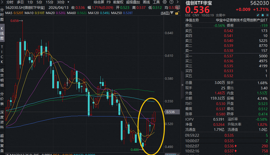 最高预增3281%！启明星辰绩后一字涨停！华宝基金信创ETF（562030）盘中拉升2%，右侧信号显现？